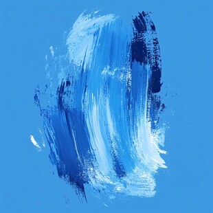 蓝色笔触抽象艺术图案