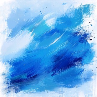 蓝色水墨笔触抽象艺术背景