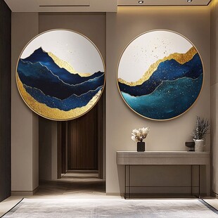 圆形山水挂画 家居艺术装饰
