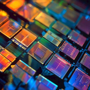 多彩芯片阵列特写