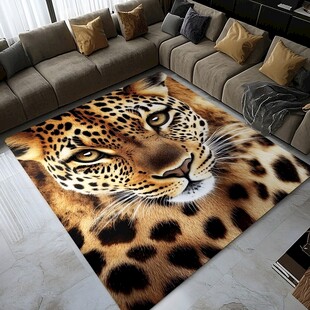 豹纹图案客厅地毯