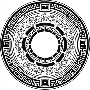中式传统圆形花纹图案