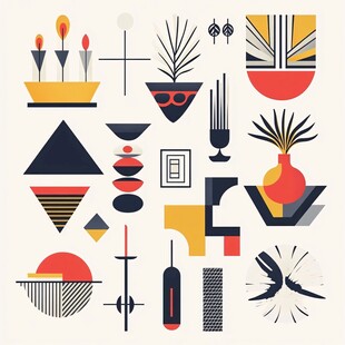 几何风格家居装饰图案元素