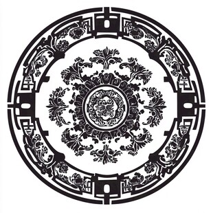 中式传统圆形花纹图案