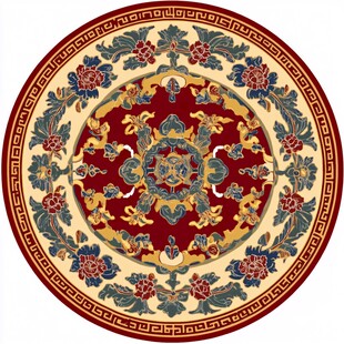 中式传统圆形精美花纹图案