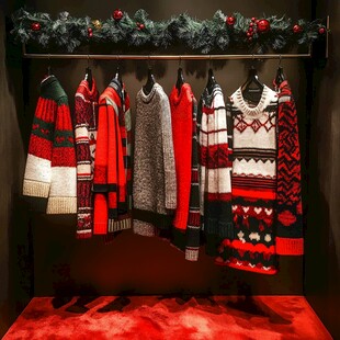 圣诞风毛衣陈列展示