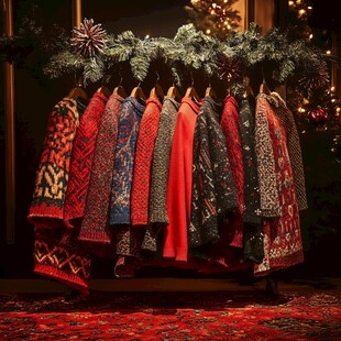 圣诞风多彩毛衣挂饰展示