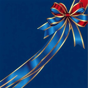 蓝色金边精美蝴蝶结装饰