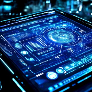 科技感十足的虚拟数据操控界面