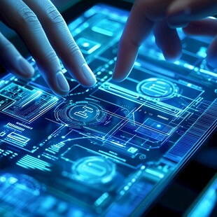 指尖触碰未来科技界面