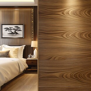 卧室木纹墙面装饰展示