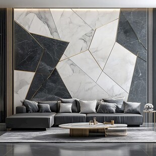 现代简约大理石几何背景墙
