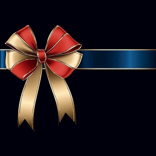 华丽红蓝金蝴蝶结装饰