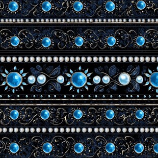 黑底蓝珠花纹精美图案