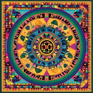 多彩民族风几何图案装饰画