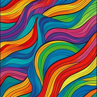 缤纷炫彩波浪图案背景