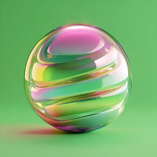 炫彩透明球体的梦幻质感