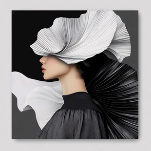 黑白折纸风时尚女性造型