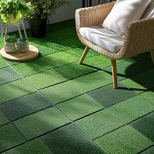 室内绿植风的草皮地面场景