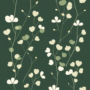 清新绿植花卉图案背景