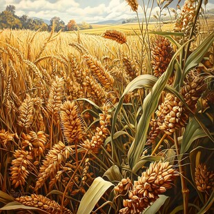 金色麦田的丰收美景