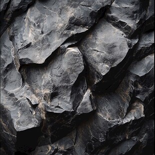 粗糙嶙峋的黑色岩石纹理