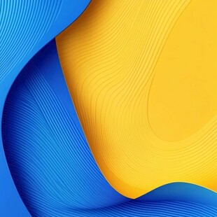 蓝黄渐变动感立体波浪背景