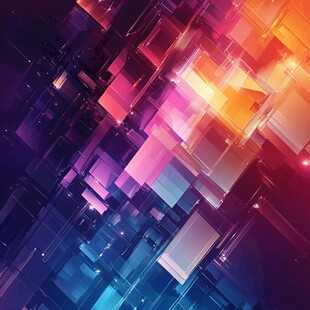 炫彩方块科技风背景图案