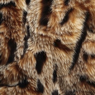 豹纹毛绒面料纹理特写