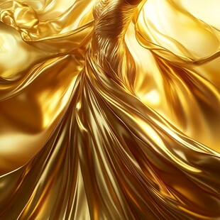 金色飘逸长裙展现奢华美感