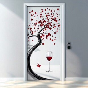 门贴装饰 红树与红酒之美
