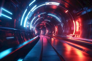 未来感霓虹科幻隧道