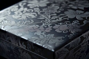 典雅花纹的精致黑色礼盒