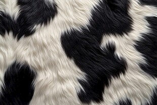 黑白奶牛纹毛绒面料特写