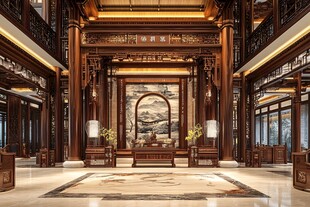 中式古典大气豪华大堂