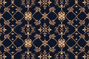复古黑金几何花纹无缝图案