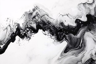 水墨舞动抽象艺术画面