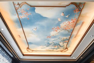 中式手绘天花板艺术美景