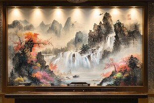 中式山水挂画 意境悠远