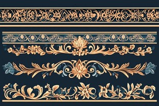 欧式古典金色花纹装饰图案