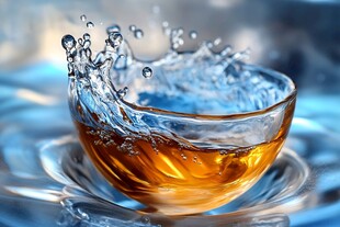 杯中液体溅起的美妙瞬间