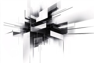 黑白几何抽象艺术图案