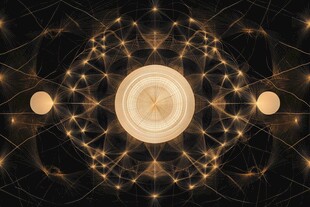 金色科技感几何光影图案