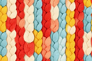 多彩编织纹理的精美织物
