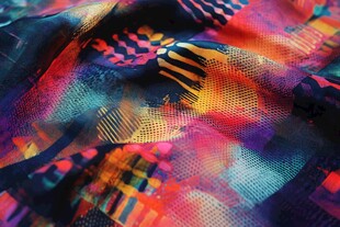 多彩抽象图案的绚丽织物