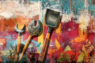 复古风厨房工具艺术画