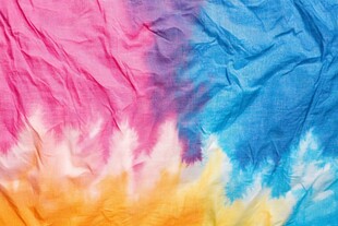 多彩扎染布料纹理特写