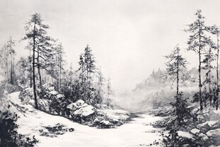 冬日山林雪景图
