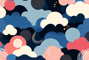 梦幻多彩云朵图案背景