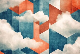 几何云朵图案的梦幻背景